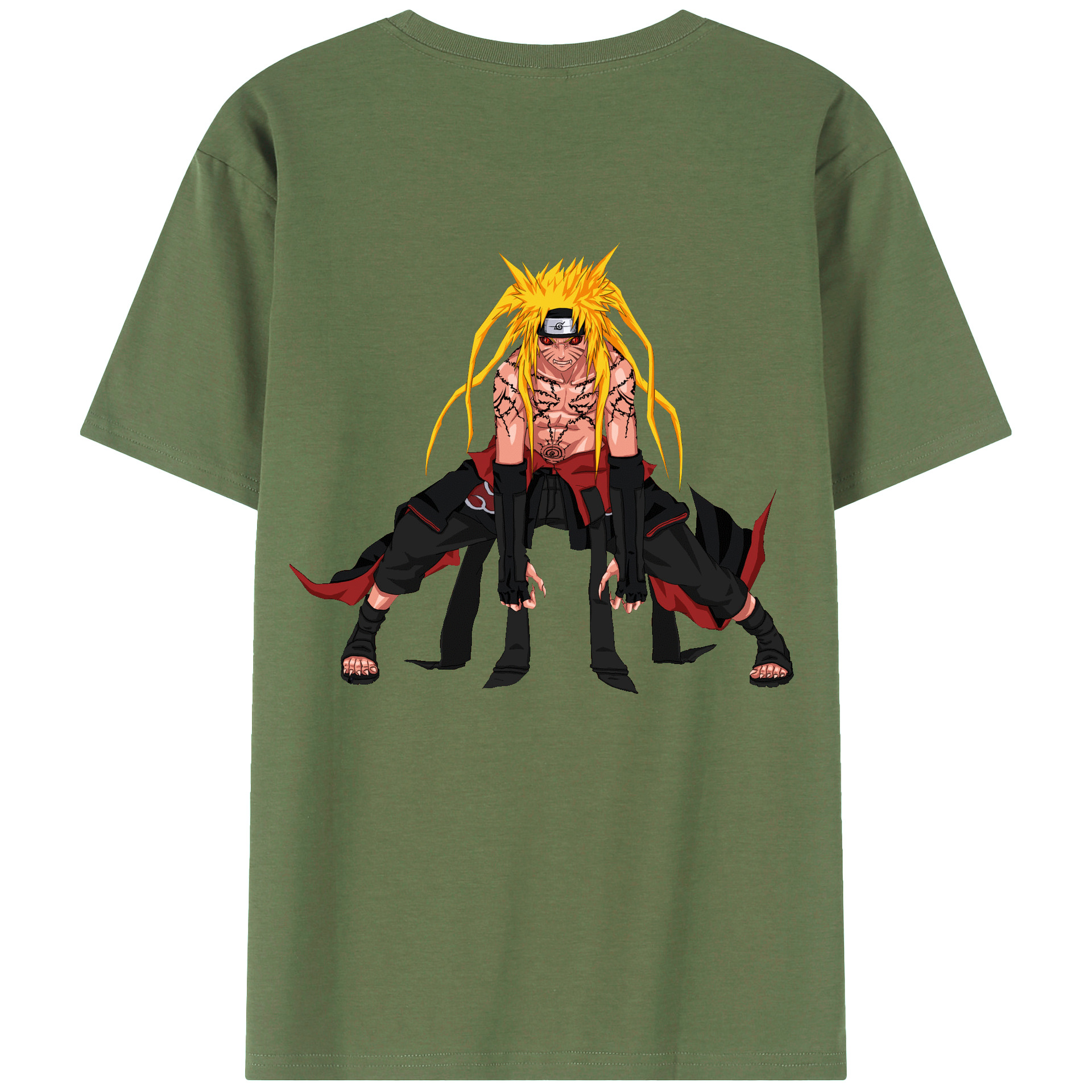 （画像用） NARUTO -ナルト- うずまき ナルト Uzumaki Naruto 綿100％ メンズ半袖Tシャツ（バックプリント） 通気性